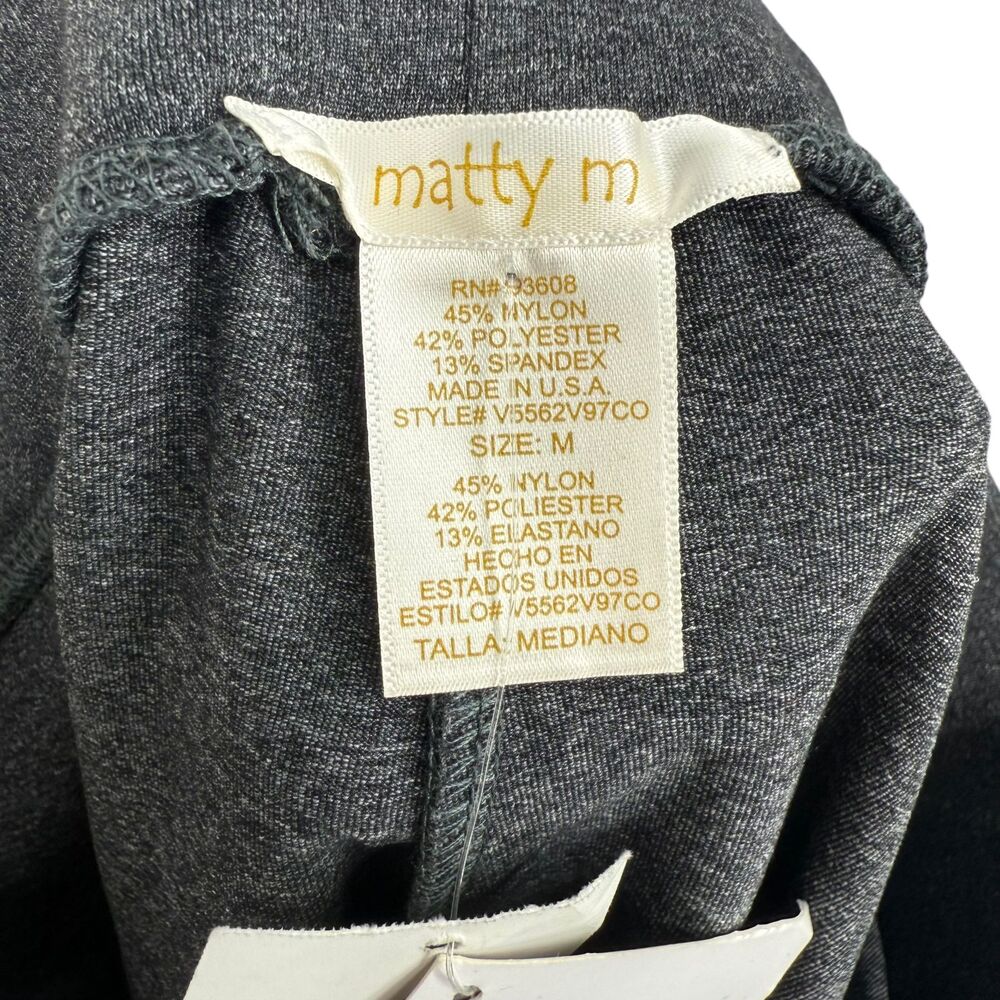 Matty M Legging Medium The Matty Charcoal Gray Pull On Mid Rise Athletic USA NWT - Picture 10 of 11